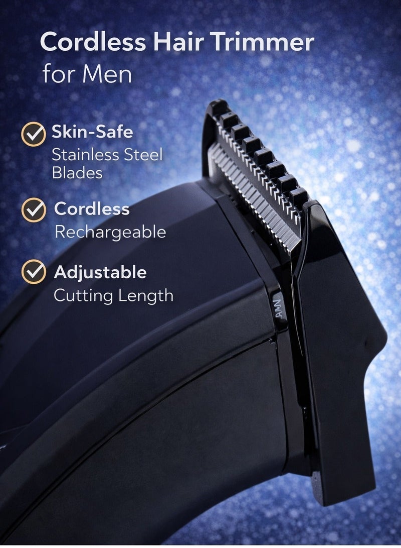 ELORA Hair Trimmer for Men, Cordless Rechargeable Hair Clipper, Stainless Steel Blades, ELPC-1828 - Image 1